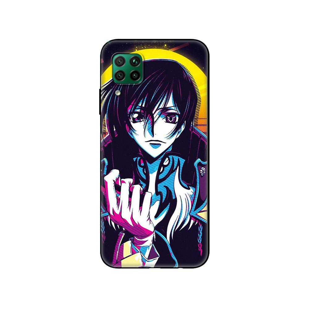 Schwarze TPU-Hülle für Huawei P30 Lite P30 Pro P40 Hülle für Huawei P40 LITE E P Smart 2020 Hülle Cover Japanischer Anime Code Geass