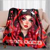 1PC Custom Name Ladybug Love Artwork flannel blanket versatile,all-season throw suitable for the living room,bedroom,camping,travel,and gift