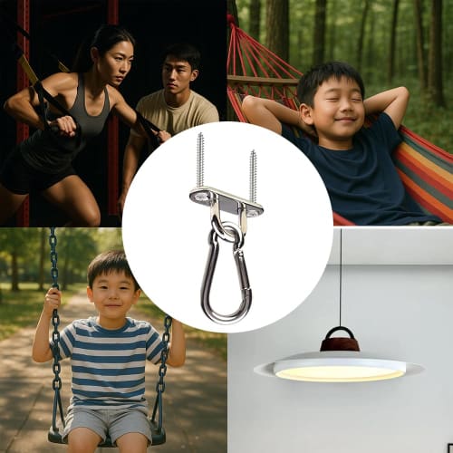 8-Piece Set of 5mm Thick 304 Stainless Steel Pad Eye Hooks, U-Shaped, for Ceiling and Wall Mounting, Includes Screws, Corrosion-Resistant, High Streng