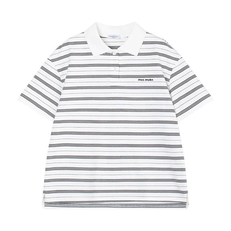 Mucmukn Retro Striped Polo T-Shirt