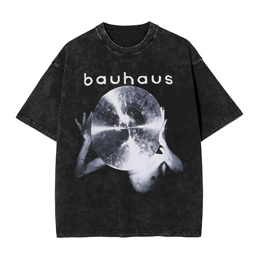 Classic Gothic Rock Pioneer Band Bauhaus Graphic Print Retro Washed TShirt Men Women Cotton Summer New Tee Casual Oversized Top