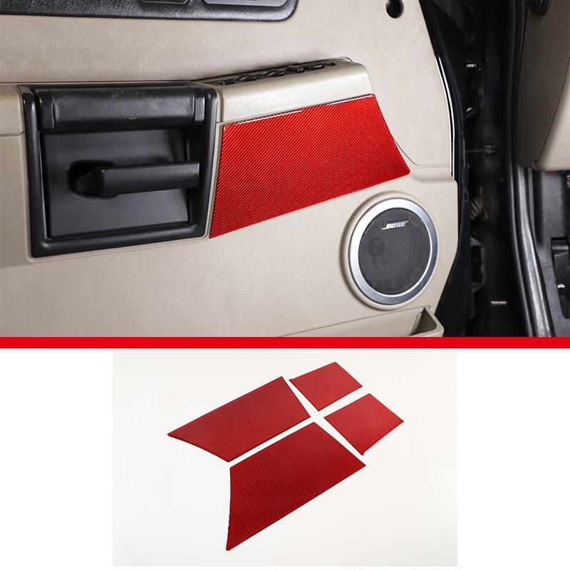 Red Soft Carbon Fiber Door Handle Steering Wheel Gear Shift Trim Cover Stickers Fit For Hummer H2 2003-2007 Interior Accessories