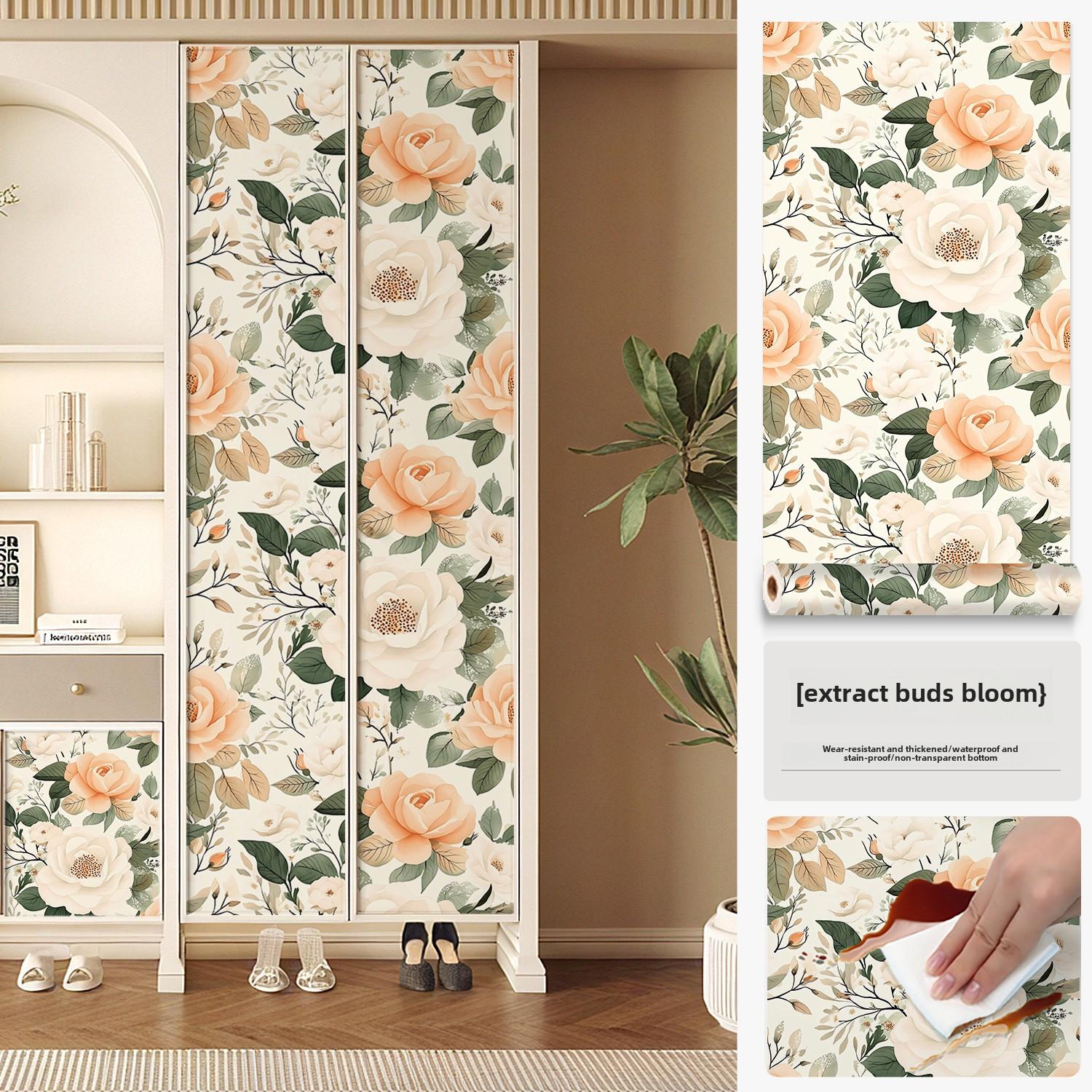 

Самоклеящаяся наклейка на шкаф с французским ретро-узором, ремонт дверцы шкафа, водонепроницаемая кухонная мебель 60cm wide * 3m long