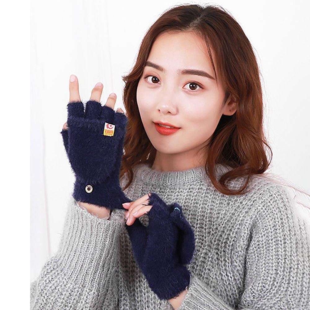 Plush Winter Gloves Screen Touchable Hand Warmer Fashion Glove Bracers  For Woman Girls