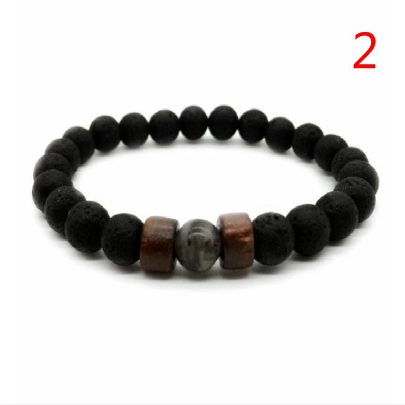 

Модные браслеты из лавы из натурального камня 8 мм для женщин и мужчин, плетеные браслеты из черного камня вулканической породы 2