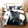 Anime Beastars 3 Pieces Duvet Cover Set Cute Kawaii Bed Set Soft Microfiber Bedding with Pillowcases for Fans Gift