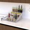 PMMASTO Widen Tiered Spice Rack, Seasoning Organizer, Clear Acrylic Vertical Shelves Can Organizer for Countertop, Cabinet, Pantry, Kitchen