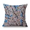 Oil Painting Flower Tree Blossom Pink Floral Cottton Linen Sofa Throw Pillow Case Home Decorative Cushion Cover