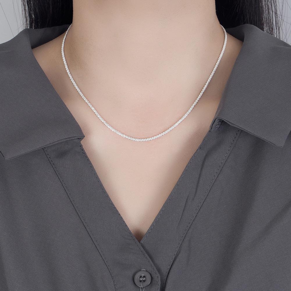 Simple Cauliflower Clavicle Chain Female Sparkling Flash Necklace Starry Choker Niche Design Floral Single Necklace