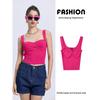 Za2025 Summer New Women Clothes Versatile Slim Fit Slimming Sexy Backless Square Collar Three-Dimensional Texture Knit Vest