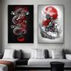 Modern Art Chinese Flying Dragon Tengun Goes In Fog Canvas Paintings Posters and Prints Decoration for Home, Living Room