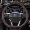 כיסוי הגה לרכב צורת D עבור Seat Ateca FR 2017 Leon ST Arona FR 2017 Ibiza FR 2018 אביזרי רכב