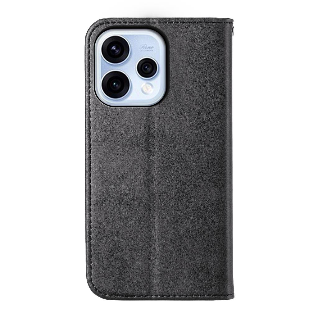 Dla Oppo Reno15 5G (Światowy) / Reno15c 5G (Chiny) Etui Portfelowe z PU Skóry Cielęcej Teksturowanej z Paskiem na Nadgarstek