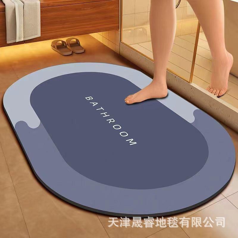 Quick-Dry Diatomite Bath Mat Bathroom Entrance Non-Slip Absorbent Floor Rug Modern Minimalist Design