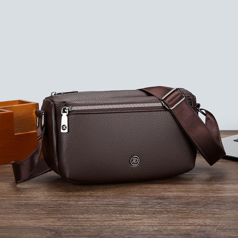 

Осень/Зима Кроссбоди из коровьей кожи: Квадратная сумка из мягкой кожи для улицы, спорта, поездок на работу темно-коричневого