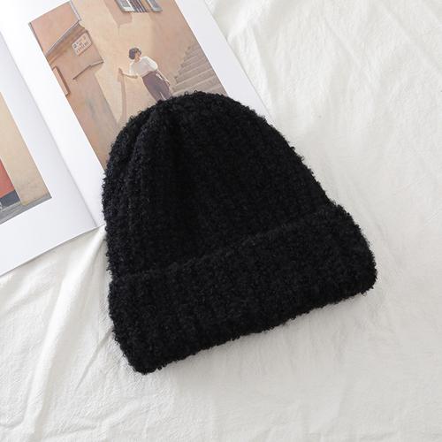 Nuevo sombrero holgado de invierno para mujer, gorro con puños decorado a la moda, gorro cálido para invierno para mujer, gorro tejido informal para calle