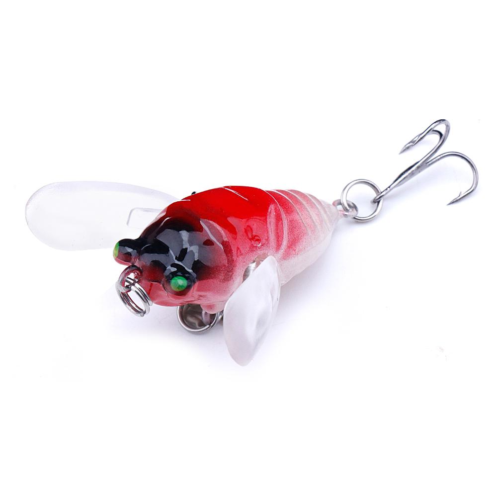 

6г 5см Поверхностная приманка с крыльями Цикада Реалистичная игра для морской и пресноводной рыбалки Окунь Щука Твердая приманка