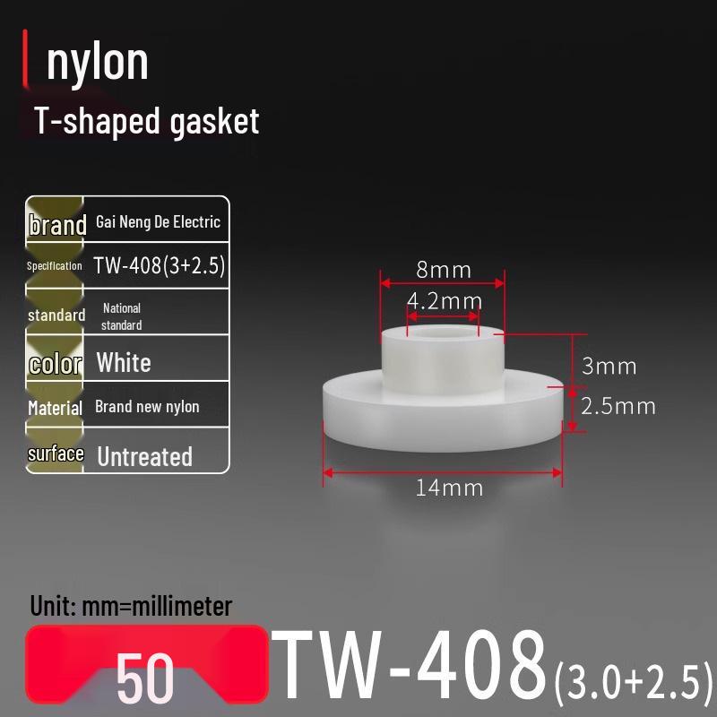T-förmiger Nylon-Kunststoff-Dichtungsring und Schraubwellenhülse (Für dich: M2-M35)