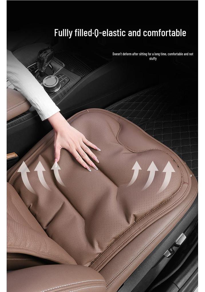 Breathable Nappa Leather Lumbar Support Car Seat Cushion for Mercedes-Benz & BMW