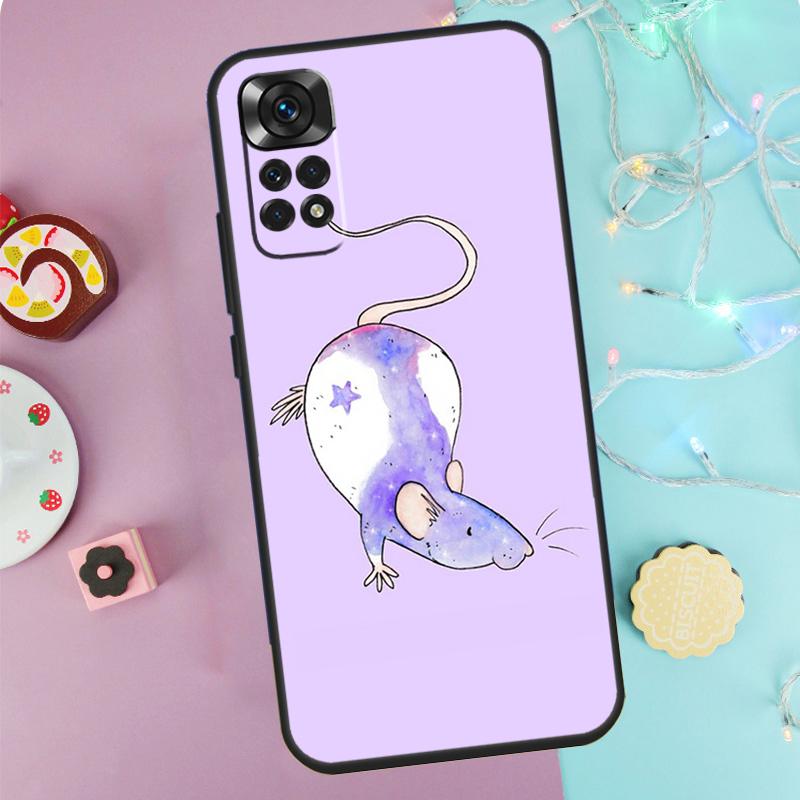 Cute Cartoon Animal Rat Case For Xiaomi Redmi Note 9 10 11 12 13 14 Pro 9S 10S 11S 12S Redmi 14C 10C 12C 13C Cover
