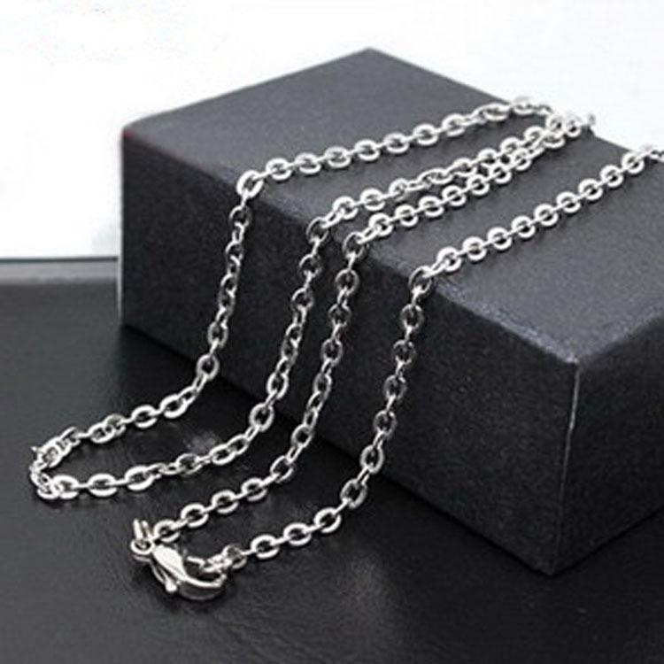 Cross Chain 0-Character Necklace Women'S Trinket, Men'S White Steel Jewelry White Cross With Chain