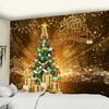 Crystal Christmas Tree Tapestry Xmas Art Wall Hanging Tapestry Christmas Lighthouse Snowflake Home Room Decoration Gift