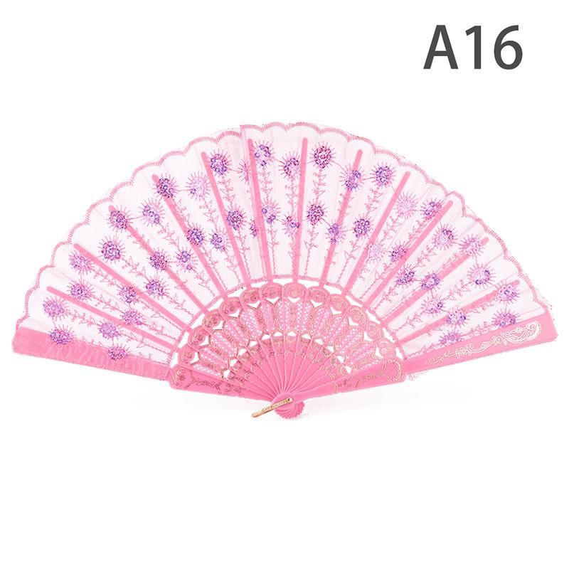 Kolorowy Tęczowy Wentylator Taneczny Wzór Pawia Składany Ręczny Haftowany Wentylator z Piórami