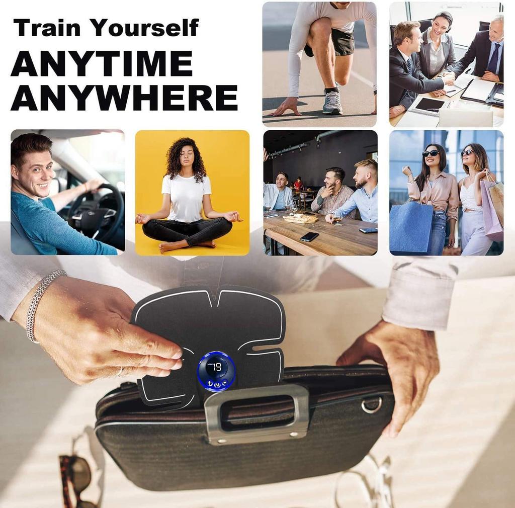 USB Rechargable Smart Wireless Muscle Massage Fitness Trainer Abdominal Training Electric Body Slimming Massager