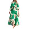 Spring 2026 Elegant Plus Size Off-the-Shoulder Printed Dress - European & American Women's Fashion