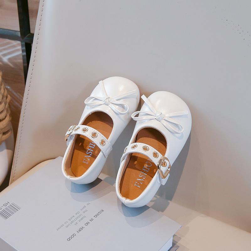 Vintage Girls' Leather Shoes Spring New Kids Shoe Soft Soled Girls' Shoes Anti Slip Child Casual Shoes Versatile Mary Jane Shoe
