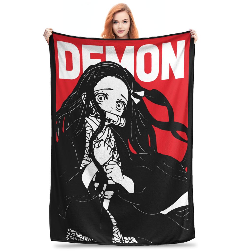 Kimetsu Demon Slayer Blankets Velvet Spring/Autumn Anime Kimetsu No Yaiba  Super Warm Throw Blankets for Bed Outdoor Rug Piece