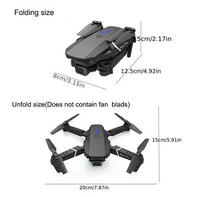 2025 New E88 Pro WIFI FPV Drone Camera Height Hold RC Foldable Quadcopter for Halloween, Thanksgiving, Christmas, Gifts
