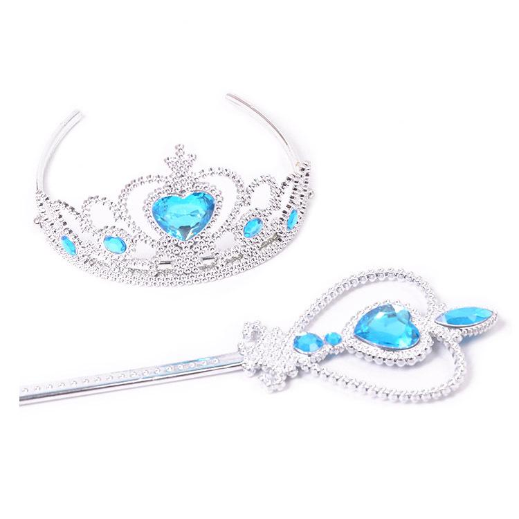 Children's Two-Piece Set: Princess Crown and Magic Wand - Frozen Inspired, Fairy Tale Friends Theme