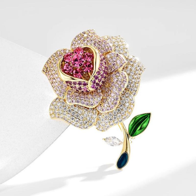 Leichter Luxus und High-End, voller Rose-Mädchen-Eleganz Brosche