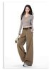 Women's 2025 Spring/Autumn Retro Loose Wide-Leg Jeans with Double Button Waistband