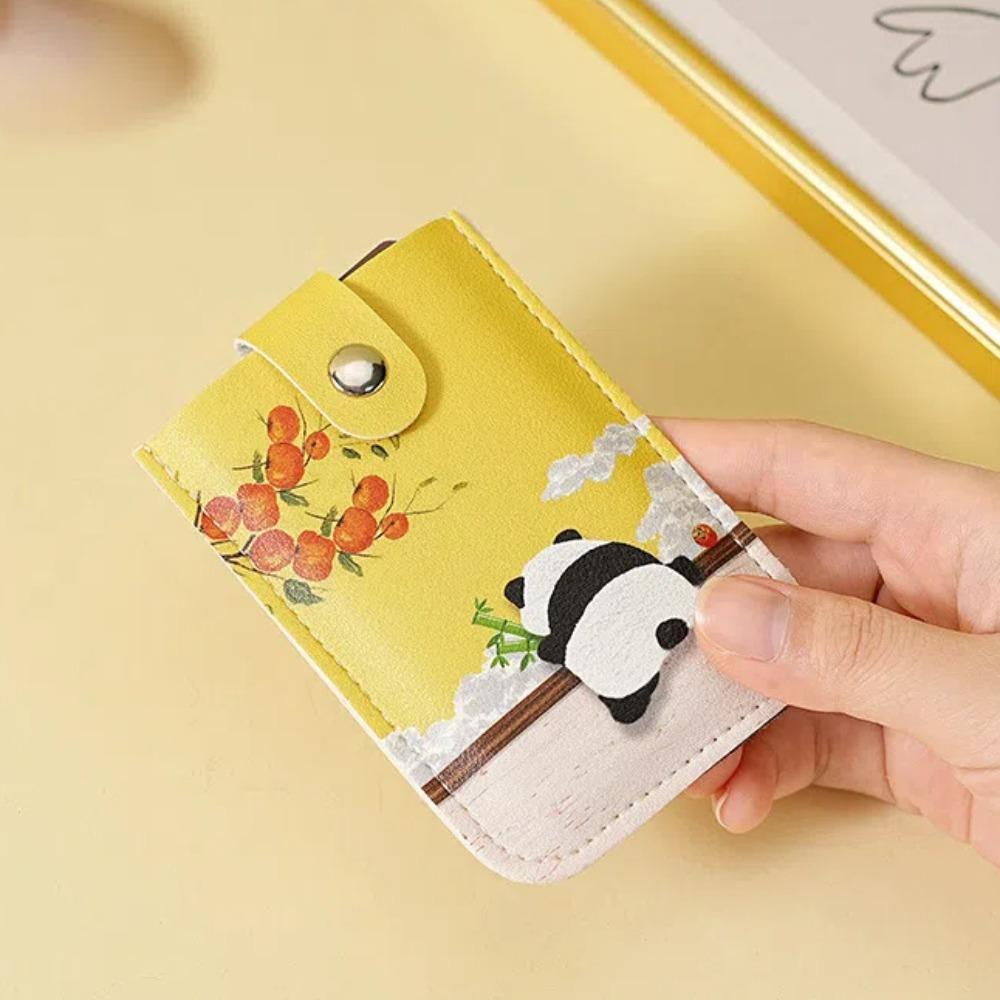 Pouch Hasp Multi-Slot Card Bag Waterproof Panda Printed Coin Purse Pull Out ID Cards Holder Women