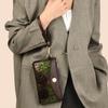 Vintage floral embossed patent leather clutch change purse