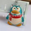 First Layer Cowhide Penguin Car Keychain Mini Cute Pendant Creative Small Gift Backpack Book Bag Pendant