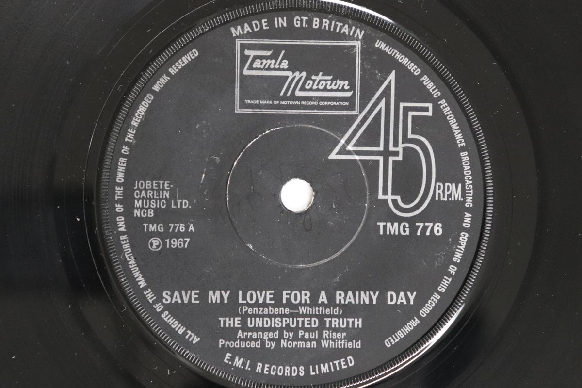 

7inch Record UNDISPUTED TRUTH - Save My Love For A Rainy Day TMG776 TAMLA MOTOWN 1971 UK Soul/Funk Used