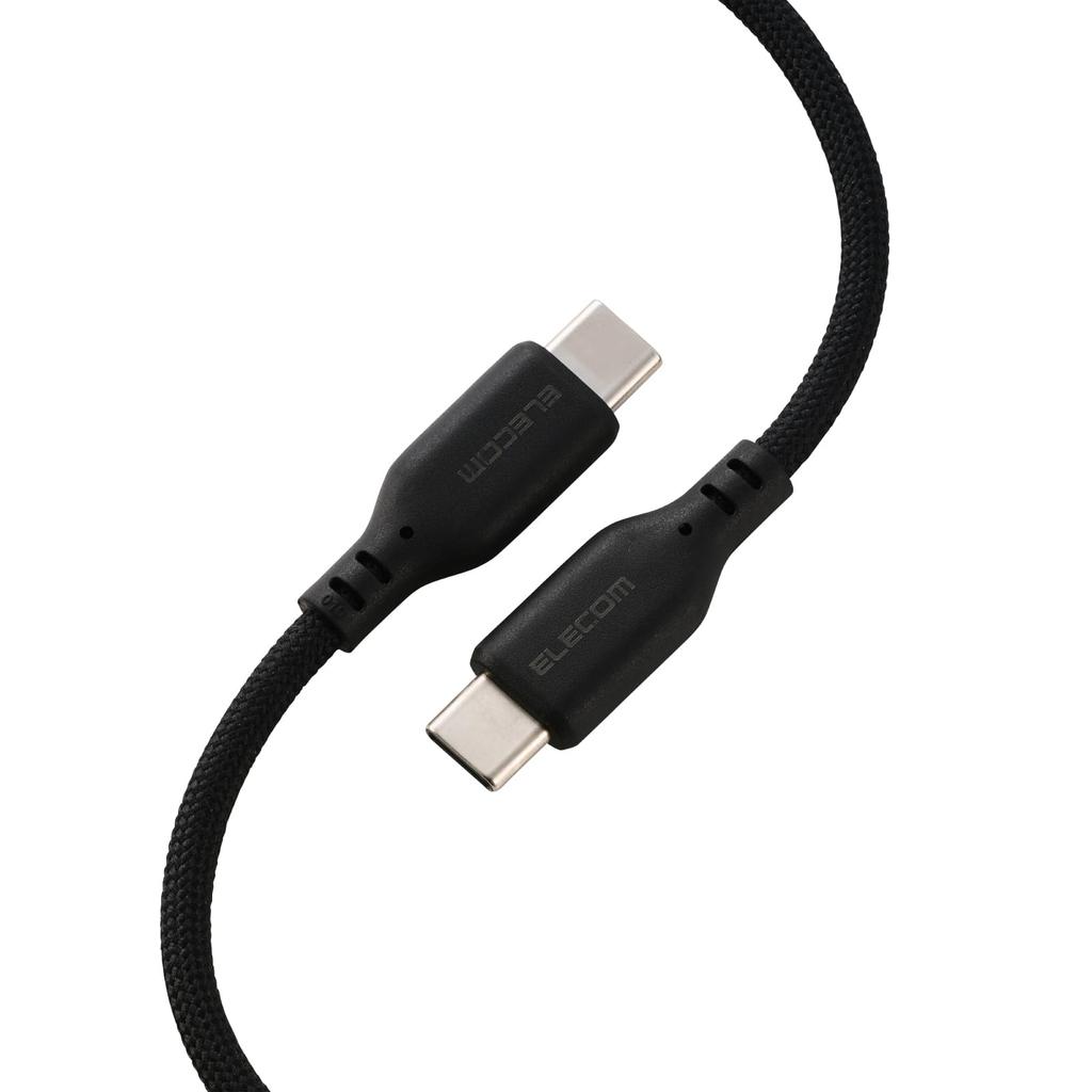 ELECOM USB 240W PD Soft and Durable Silicone Mesh with Cable Compatible with iPhone and and Type-C Cable, 2m, Compatible, Band, (15 later), MacBook,