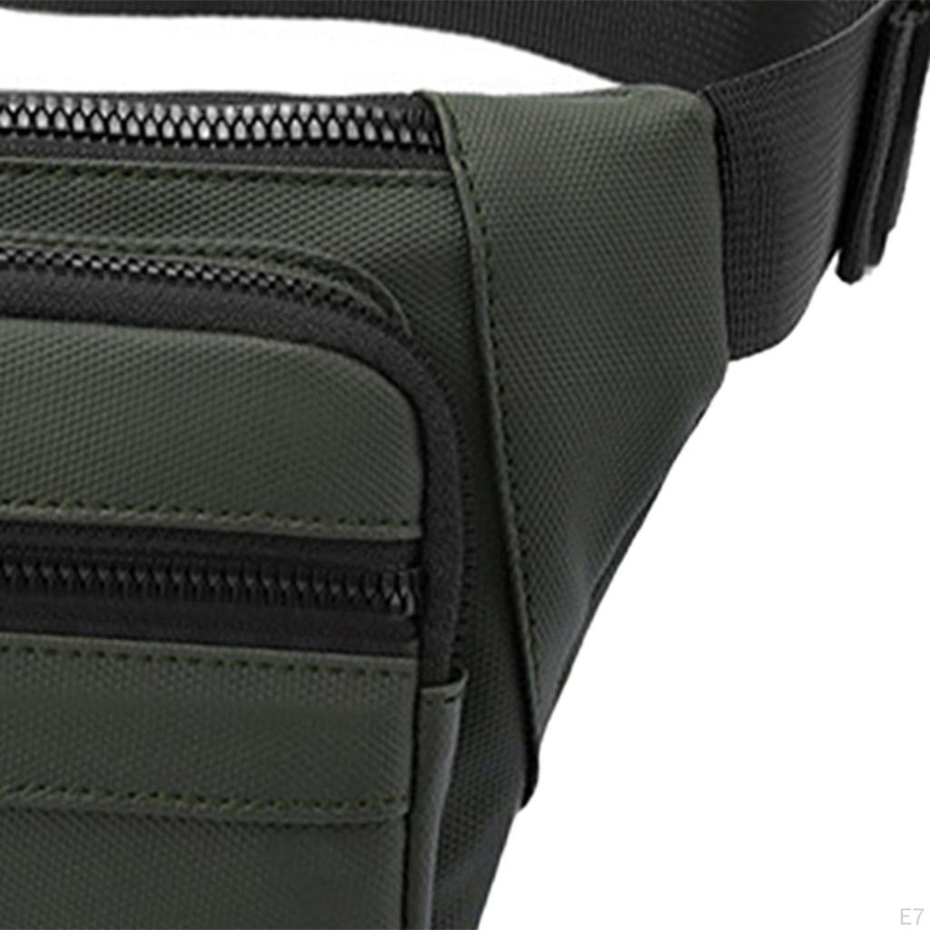 Fanny Pack Men Shoulder Bag Oxford Cloth Casual with Zippered Pockets Waist for