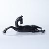 Metal Handicrafts Black Horse Simulation Animal Sculpture Black Horsereclining Statue Metal Figurine Home Decoration Accessories