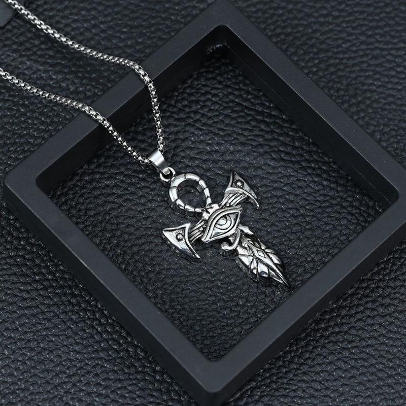 New European and American retro style Eye of Horus Anka cross creative ancient sword necklace niche design accessories