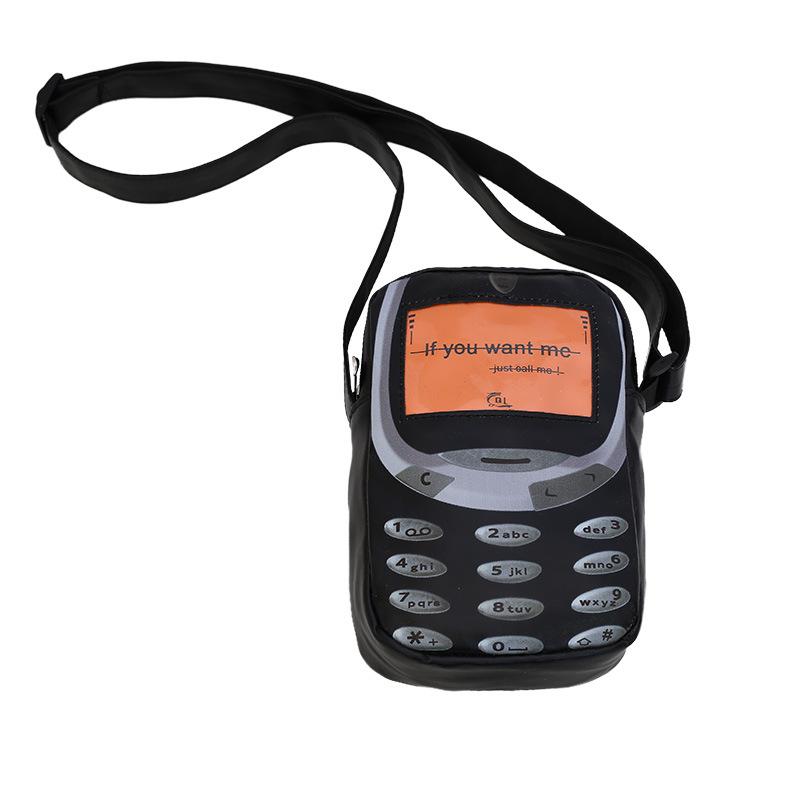 

Маленькая сумка женская 2025 новая личность забавная мобильный телефон маленькая сумка-мессенджер повседневная универсальная парная на плечо чёрный