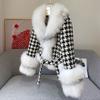 Fur Jacket Women's Short New Light Women's Short Thousand Bird Grid Fur Collar Silver Fox Fur Coat