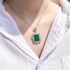 Jewelry Simulation Emerald Colored Treasure Pendant Retro Micro-Inlaid Zircon Women'S Necklace Pendant