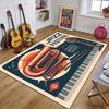 Alfombra musical Retro para decoración de dormitorio, guitarra Vintage, alfombra grande con estampado 3D para el hogar, sala de estar, sofá, mesa, alfombra suave antideslizante