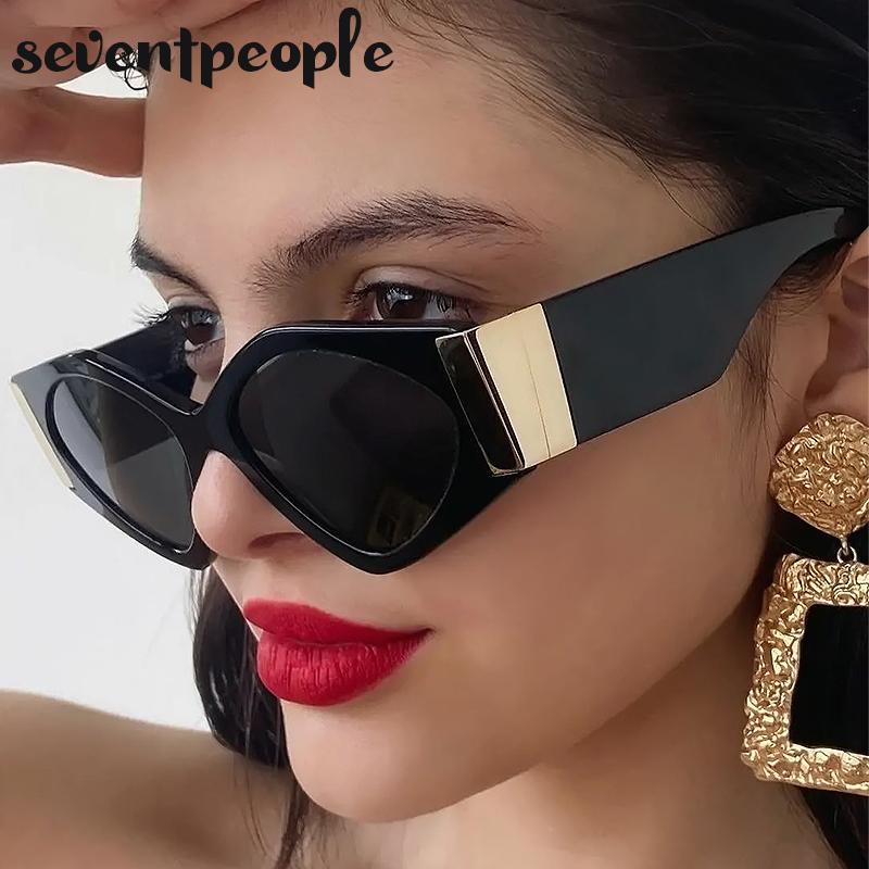 Vintage Cat Eye Sunglasses Women Retro Cateye Sun Glasses For Female Fashion Polygonal Shades Eyewear Trending Products