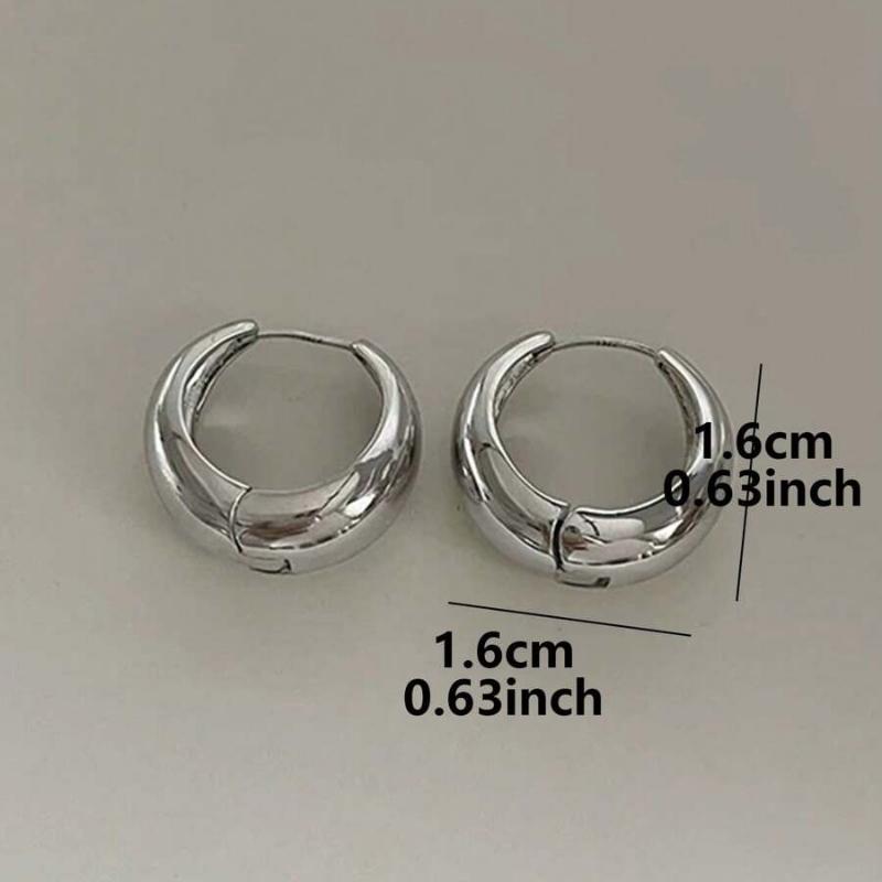 1 Pair Elegant Minimalist Geometric Circle Hoop Earrings, Chic & Suitable for Daily Wear for Women