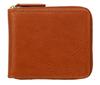 [ANON] Anon Italian Vacchetta Leather Round Zipper Men's Bi-fold Wallet Minerva Box Leather Gentleman's Wallet (Brown) Cav625